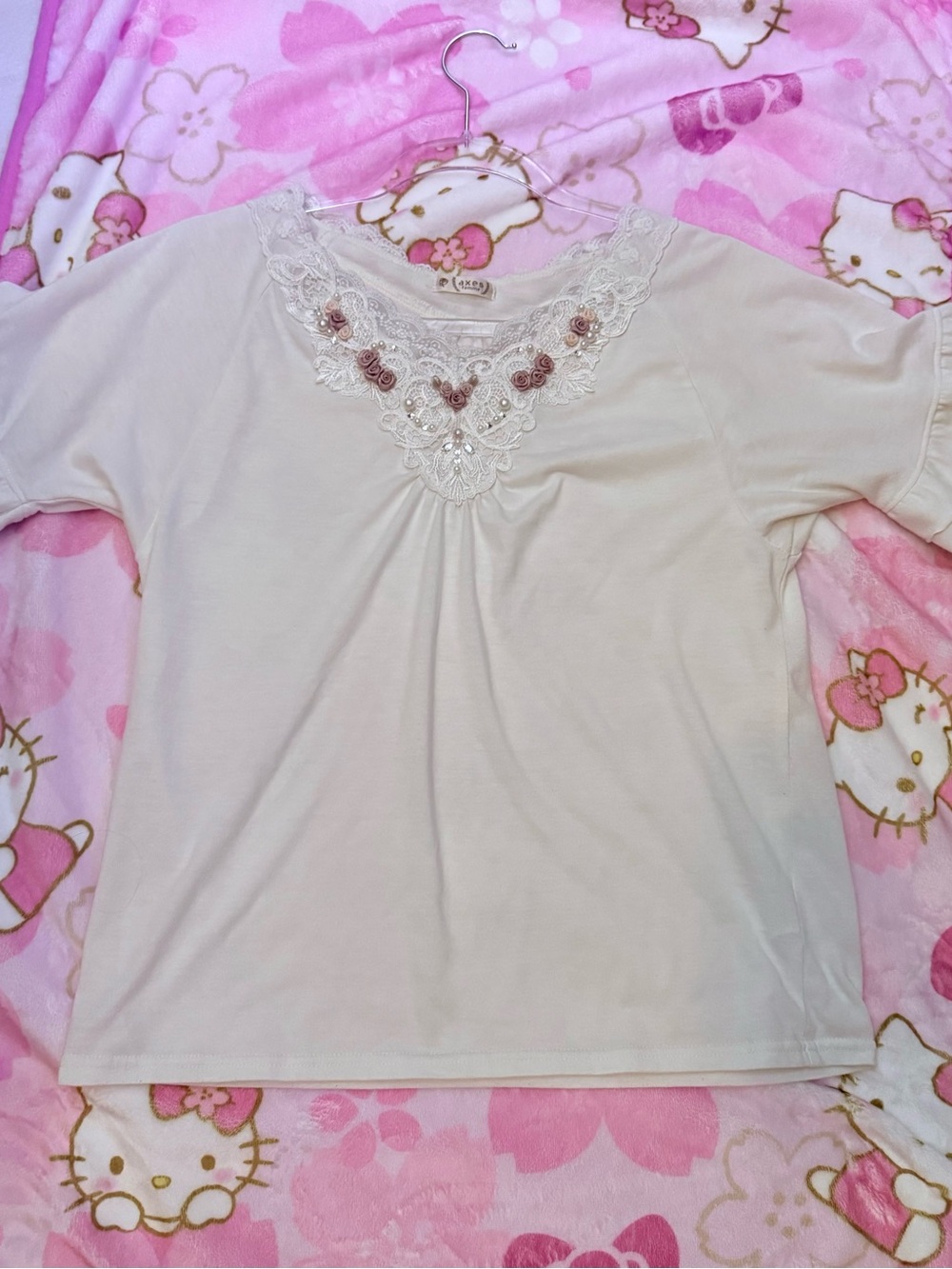 Axes Femme Pink and Cream Top